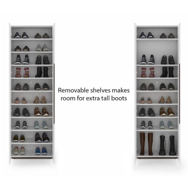 Baltoro 20 Pair Shoe Rack In White Finish - Urban Ladder