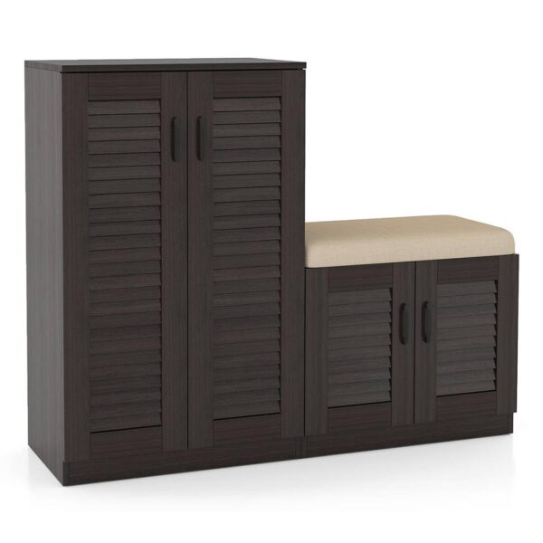 Bennis 25 Pair Shoe Rack in Dark Walnut Finish - Urban Ladder