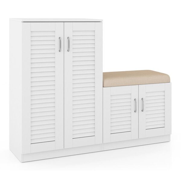 Bennis 25 Pair Shoe Rack in White Finish - Urban Ladder