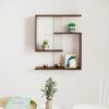 BLUEWUD Easton Engineered Wood Wall Shelf, Display Rack, 3 Shelves (Wenge & White)… - Bluewud