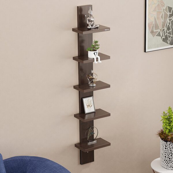 BLUEWUD Louis Engineered Wood Multipurpose Wall Decor Shelf, Display Rack (Wenge) - Bluewud