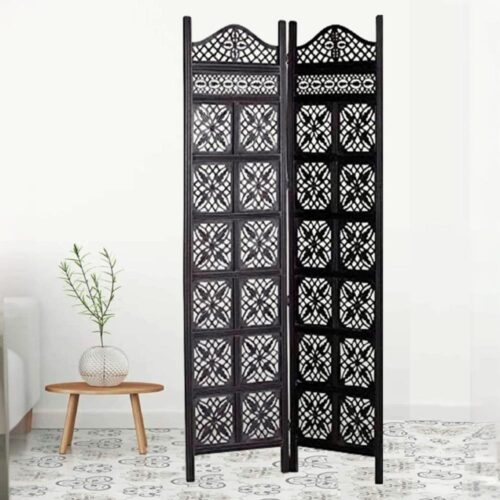 Cecil Solid Wood 4 Panel Room Divider - New Shilpi Handicrafts