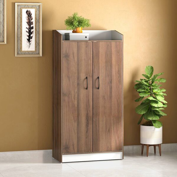 Hayes 18 Pair Shoe Rack In Classic Walnut Finish - Urban Ladder