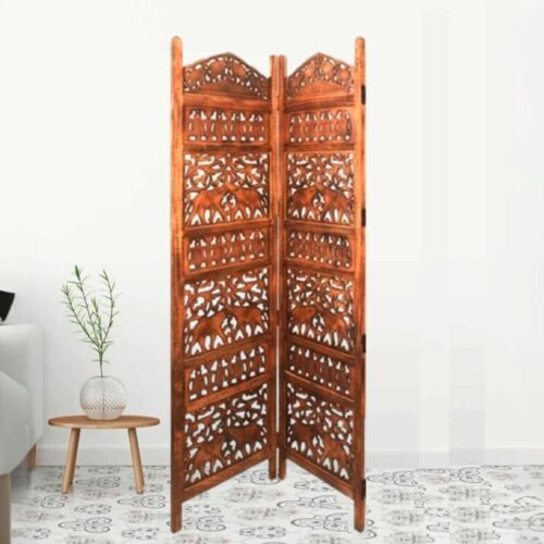 Laurentine Solid Wood 4 Panel Room Divider - New Shilpi Handicrafts