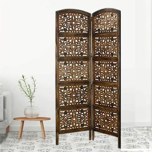 Lyndall Solid Wood 4 Panel Room Divider - New Shilpi Handicrafts