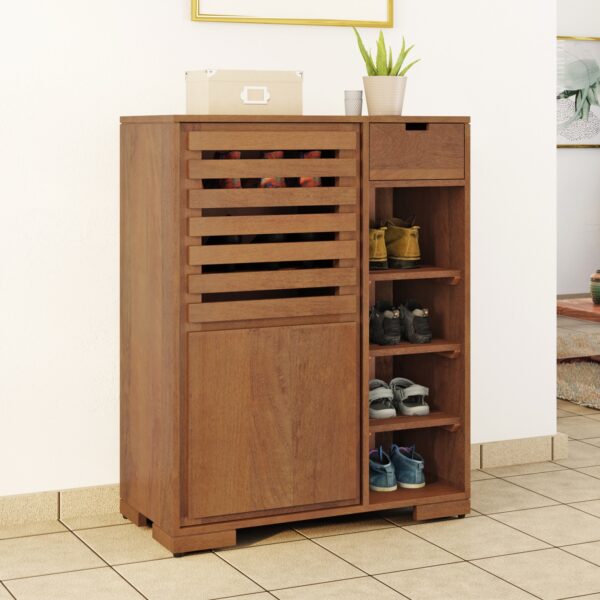 Madden Shoe Cabinet Finish Amber Walnut - Urban Ladder