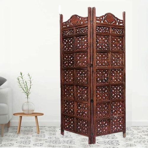 Marvin Solid Wood 4 Panel Room Divider - New Shilpi Handicrafts