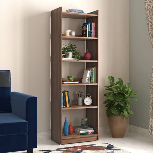 Megan Engineered Wood Bookshelf in Classic Walnut Finish - Urban Ladder