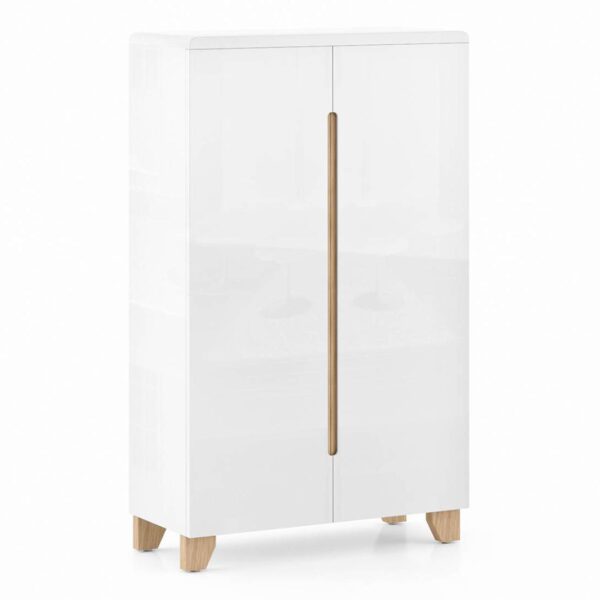 Oslo High Gloss 21 Pair Shoe Rack In White Finish - Urban Ladder