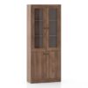 Oswald Glass cabinet in Classic walnut Finish - Urban Ladder