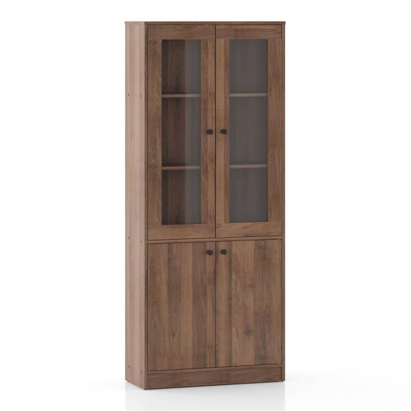 Oswald Glass cabinet in Classic walnut Finish - Urban Ladder