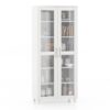 Paige Tall Storage Cabinet in Frosty White - Urban Ladder
