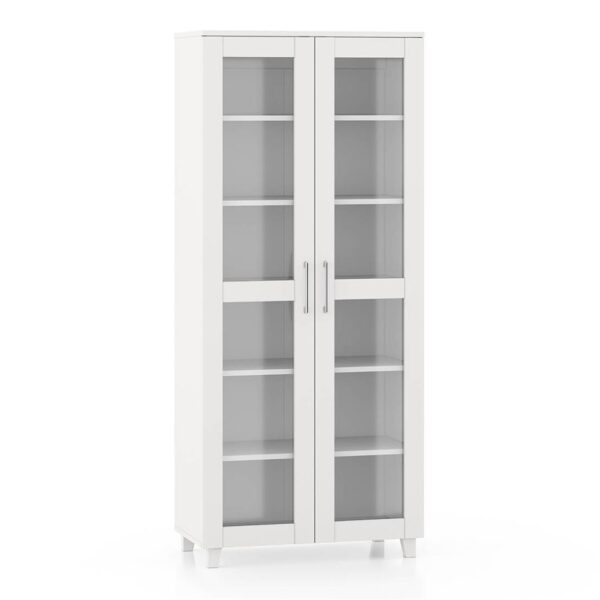 Paige Tall Storage Cabinet in Frosty White - Urban Ladder