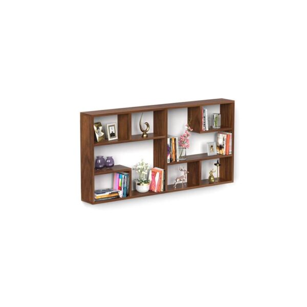 Petree Engineered Wood Wall Mounted Floating Shelf Display Rack Decorative for Livingroom Hall Décor Home Furniture (Brown Maple) - Bluewud
