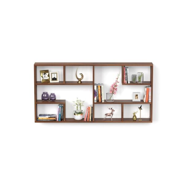 Petree Engineered Wood Wall Mounted Floating Shelf Display Rack Decorative for Livingroom Hall Décor Home Furniture (Brown Maple) - Bluewud