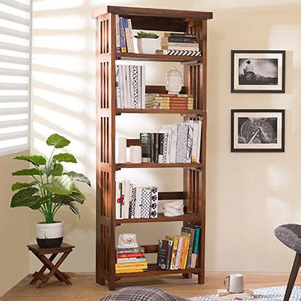 Rhodes Solid Wood Bookshelf in Teak Finish - Urban Ladder