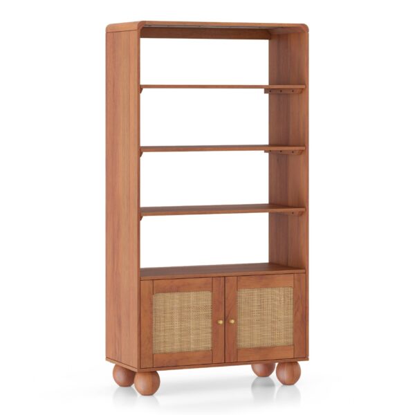 Takai Solid Wood and Cane Bookshelf In Red Cedar Finish - Urban Ladder Takai Solid Wood and Cane Bookshelf In Red Cedar Finish - Urban Ladder