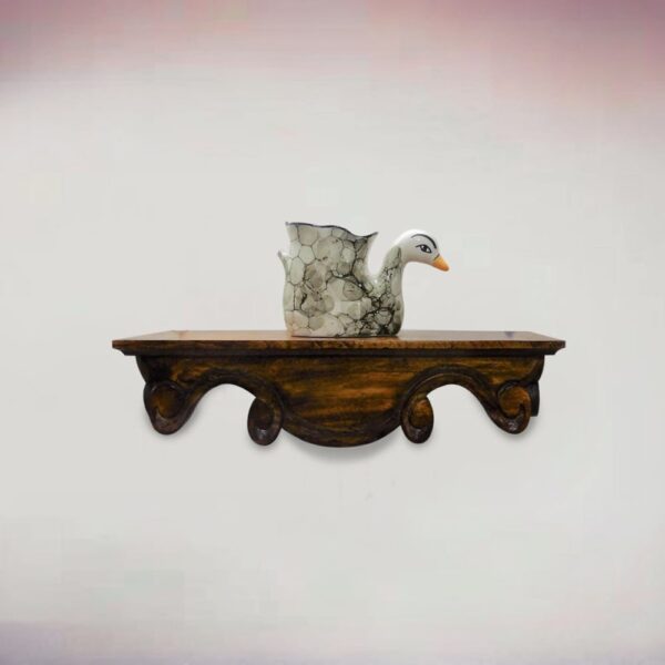 Thomas Coffee Walnut Solid Wood Wal Shelf - Disoo Fashions