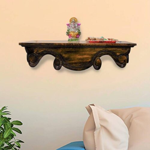 Thomas Coffee Walnut Solid Wood Wal Shelf - Disoo Fashions Thomas Coffee Walnut Solid Wood Wal Shelf - Disoo Fashions