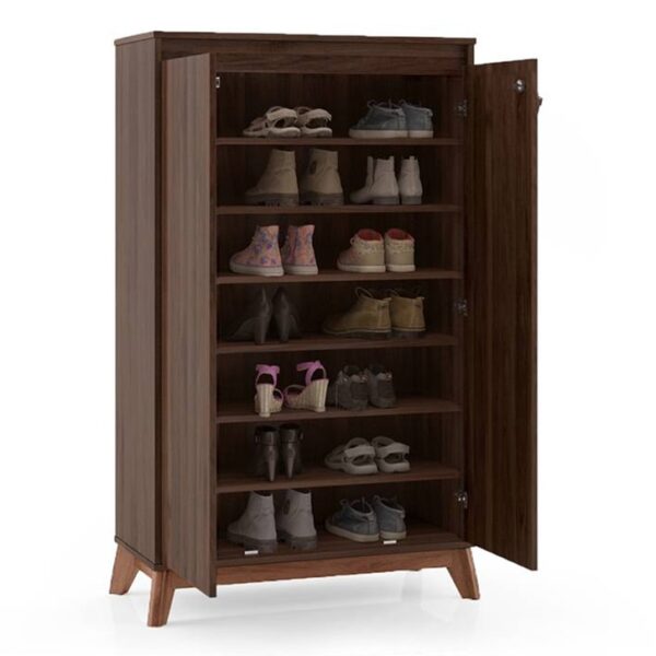 Webster 24 Pair Shoe Rack in Walnut Finish - Urban Ladder