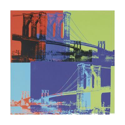Brooklyn Bridge, c.1983 (Orange, Blue, Lime) - Giclee Print, 24x24 Brooklyn Bridge, c.1983 (Orange, Blue, Lime) - Giclee Print, 24x24