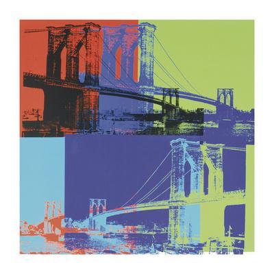 Brooklyn Bridge, c.1983 (Orange, Blue, Lime) - Giclee Print, 28x28 Brooklyn Bridge, c.1983 (Orange, Blue, Lime) - Giclee Print, 28x28
