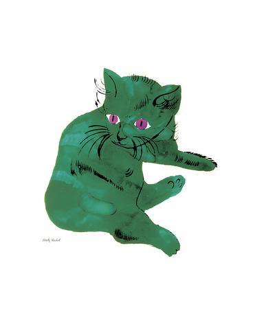 Cat From "25 Cats Named Sam and One Blue Pussy", c. 1954 (Green Cat) - Wall Art Print, 18x22 Cat From "25 Cats Named Sam and One Blue Pussy", c. 1954 (Green Cat) - Wall Art Print, 18x22