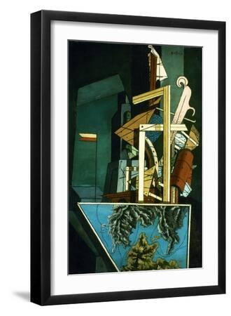 Chirico: Melancolie. - Black Framed Art Print Wall Art, 12x18