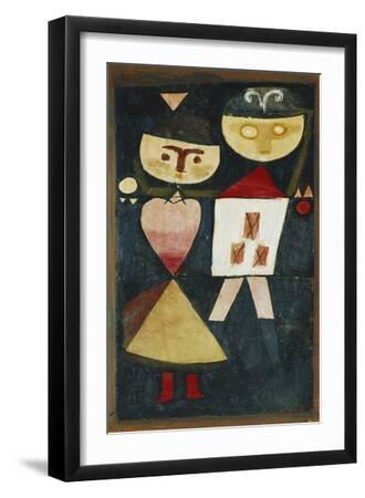 Costumed Couple - Black Framed Art Print Wall Art, 12x18