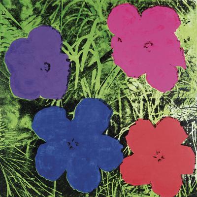 Flowers, C. 1964 (1 Purple, 1 Blue, 1 Pink, 1 Red) - Wall Art Print, 24x24