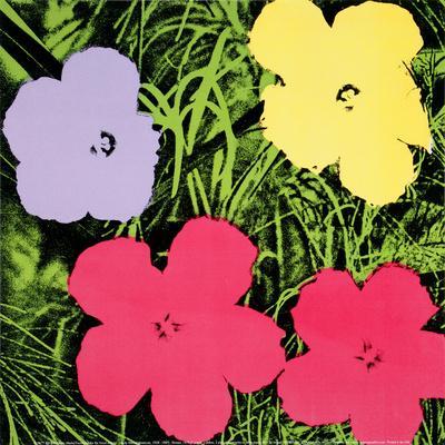 Flowers, c.1970 (1 purple, 1 yellow, 2 pink) - Wall Art Print, 12x12 Flowers, c.1970 (1 purple, 1 yellow, 2 pink) - Wall Art Print, 12x12