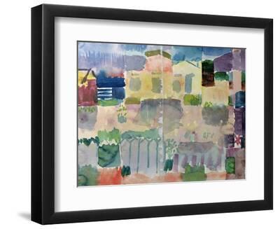Garden in Saint-Germain, the European Quarter of Tunis, 1914 - Black Framed Art Print Wall Art, 12x9