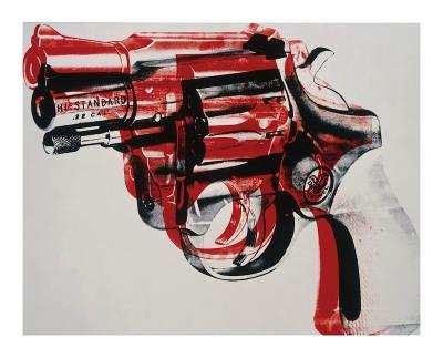 Gun, c.1981-82 (black and red on white) - Giclee Print, 39x32