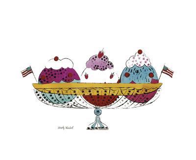 Ice Cream Dessert, c.1959 (3 scoop) - Wall Art Print, 27x22