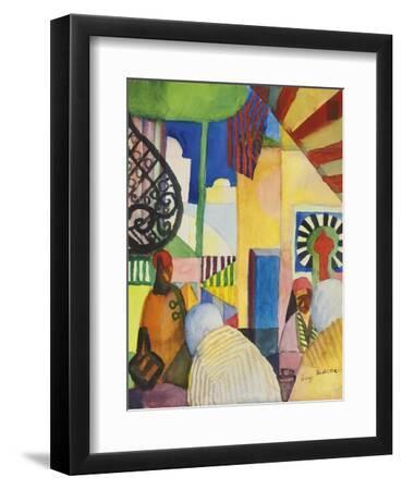 In the Bazaar, 1914 - Black Framed Art Print Wall Art, 9x12