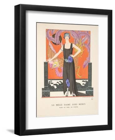 La Belle Dame sans Merci, from a Collection of Fashion Plates, 1921 (Pochoir Print) - Black Framed Art Print Wall Art, 9x12