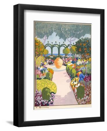 La Jarre, Pub. Paris 1919 (Pochoir Print) - Black Framed Art Print Wall Art, 9x12