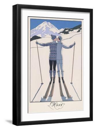 L'Hiver (Winter) - Black Framed Art Print Wall Art, 12x18