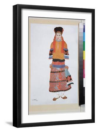 Paysanne, Costume Pour Le Vaudeville Vieux Moscou, Au Theatre Femina, Paris (France) - Oeuvre De Le - Black Framed Art Print Wall Art, 12x18
