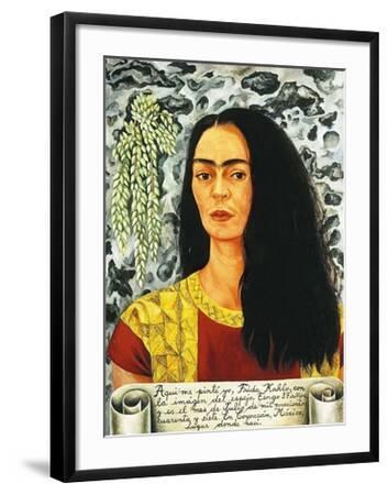 Self-Portait with Loose Hair, c.1947 - Black Framed Art Print Wall Art, 20x28