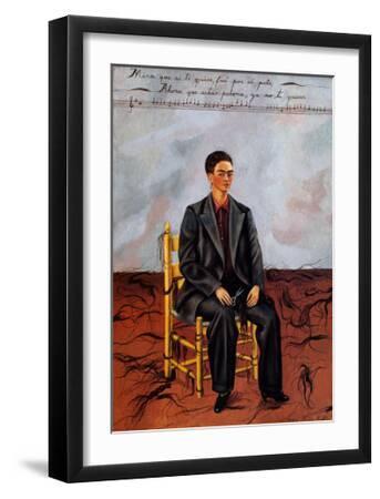Self-Portrait with Cropped Hair, 1940 - Black Framed Art Print Wall Art, 16x20