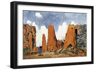 Set Design for a Ballets Russes Production of Ravel's Daphnis Et Chloe, 1912 - Black Framed Art Print Wall Art, 18x12