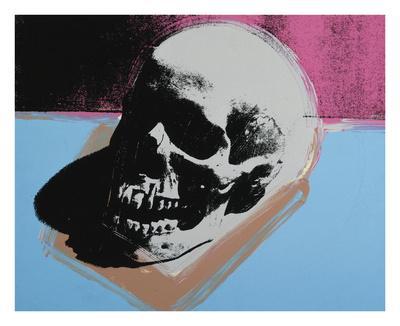 Skull, 1976 (white on blue and pink) - Wall Art Print, 27x22