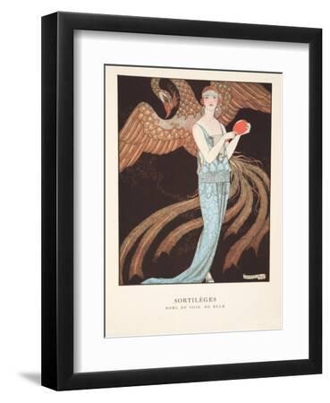 Sortilèges from a Collection of Fashion Plates, 1922 (Pochoir Print) - Black Framed Art Print Wall Art, 9x12