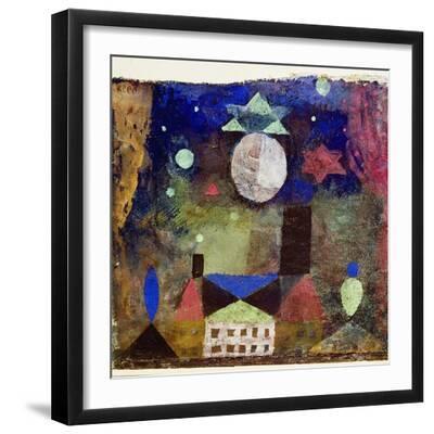 Stern über bösen Häusern - Black Framed Art Print Wall Art, 16x16