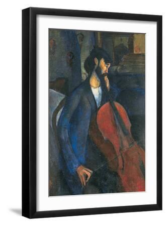 The Cellist, 1909 - Black Framed Art Print Wall Art, 12x18