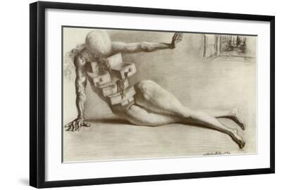 The City of the Drawers - Black Framed Art Print Wall Art, 28x20