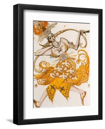 The Firebird, Costume for the Firebird, the Ballet by Lgor Stravinsky, 1910 - Black Framed Art Print Wall Art, 9x12