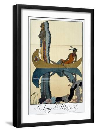 'The Length of the Missouri', 1922 - Black Framed Art Print Wall Art, 12x18