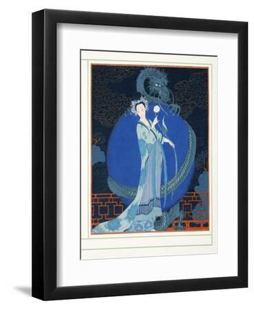 Turandot Princesse De Chine, from Personages De Comedie, Pub. 1922 (Pochoir Print) - Black Framed Art Print Wall Art, 9x12